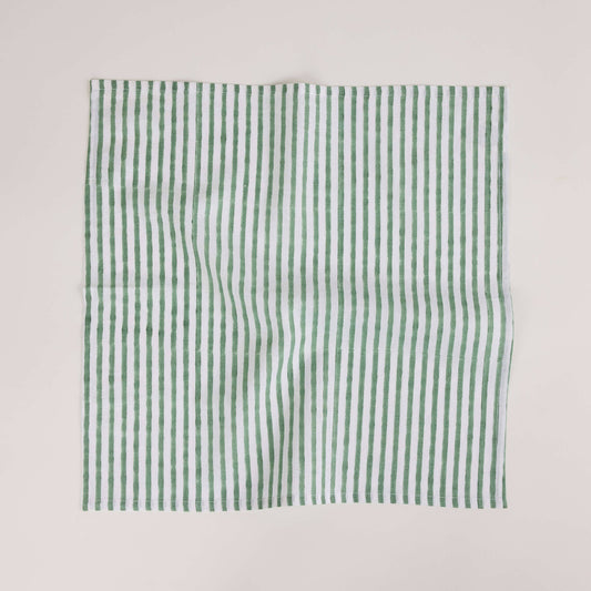 Striped Cotton Napkins - Green (Set of 2)
