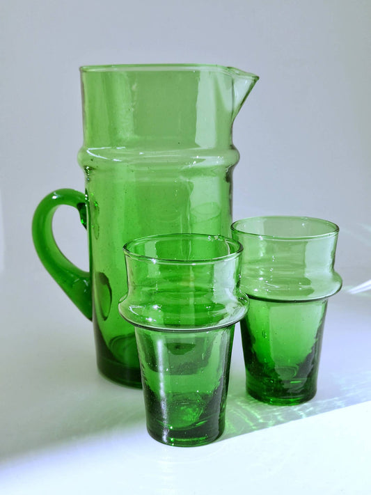 Moroccan Beldi Glass - green (Set of 6)