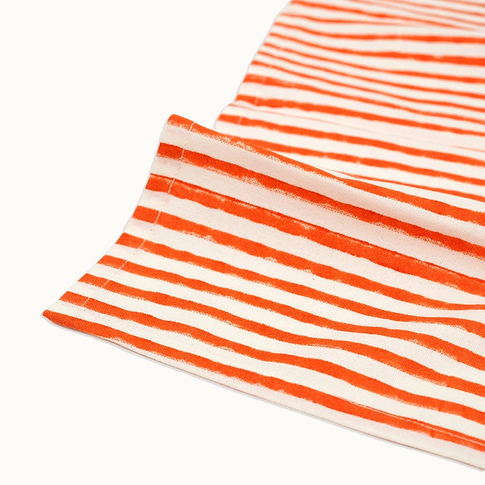Striped Cotton Napkins - Orange (Set of 2)