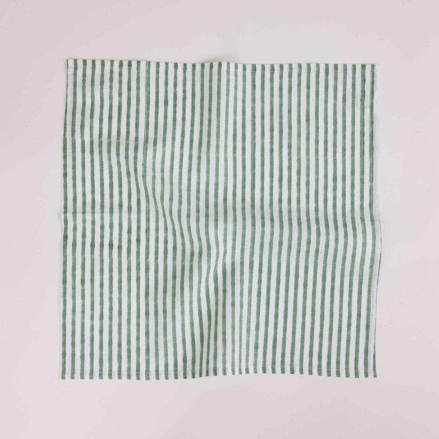 Striped Cotton Napkins - Green (Set of 2)